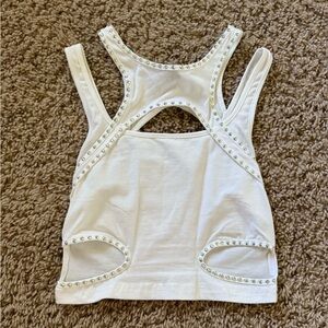 SHEIN White Studded Tank Top